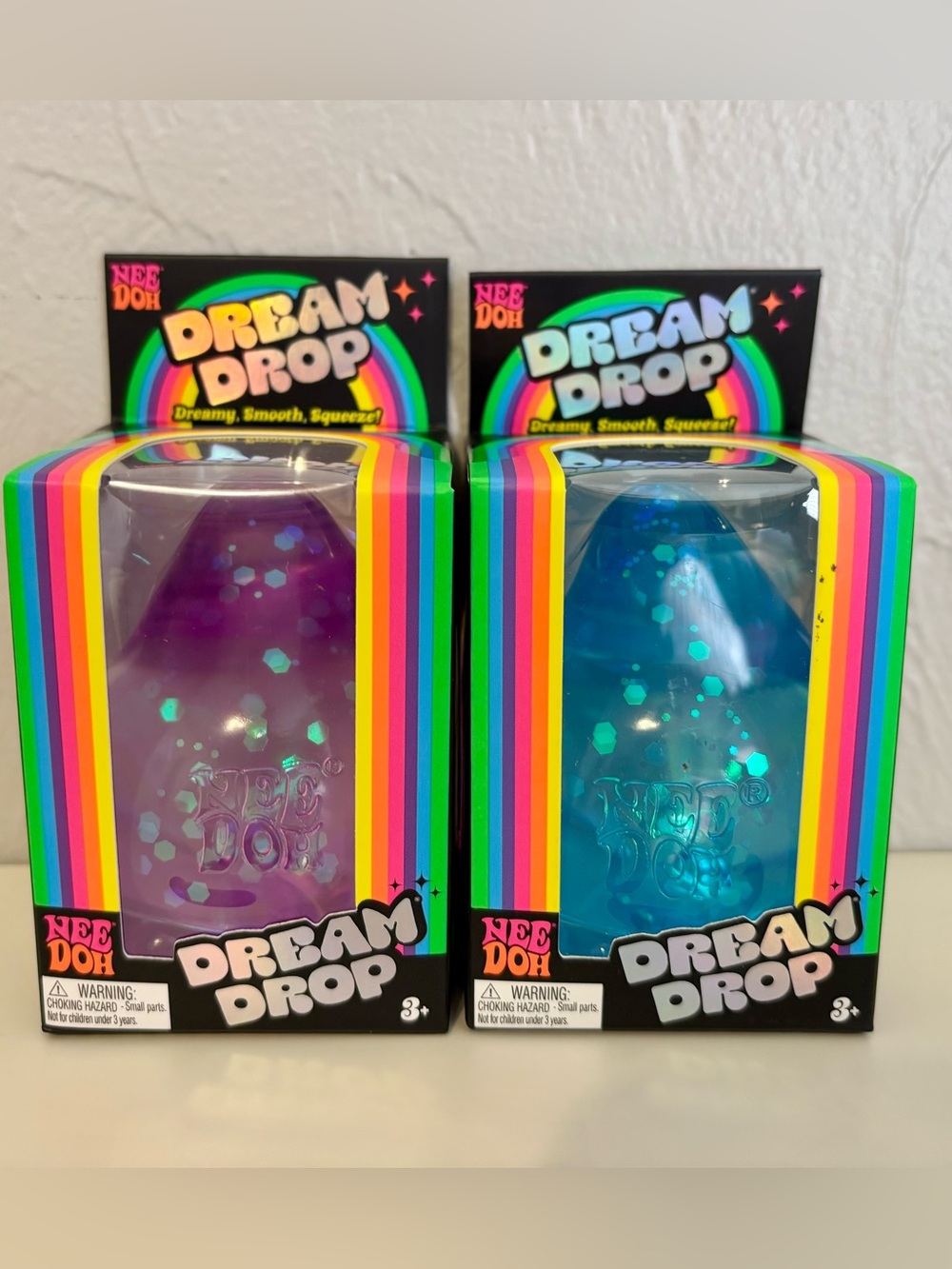 NeeDoh Schylling Dream Drop Blue & Purple Glitter